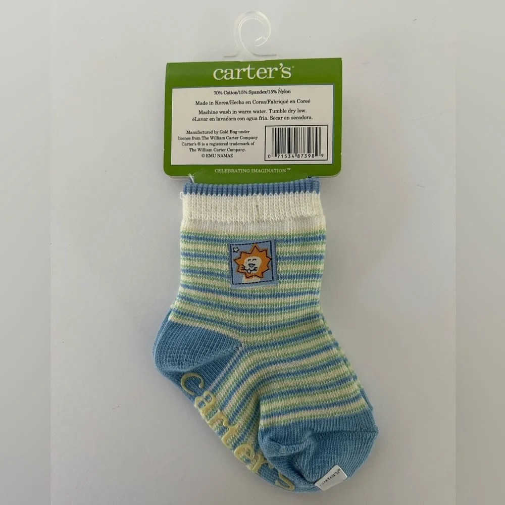 🦋 5/$25 - Carter’s Striped Socks - Size 3/4 for 3-12 Months (Shoe Size 0-1)